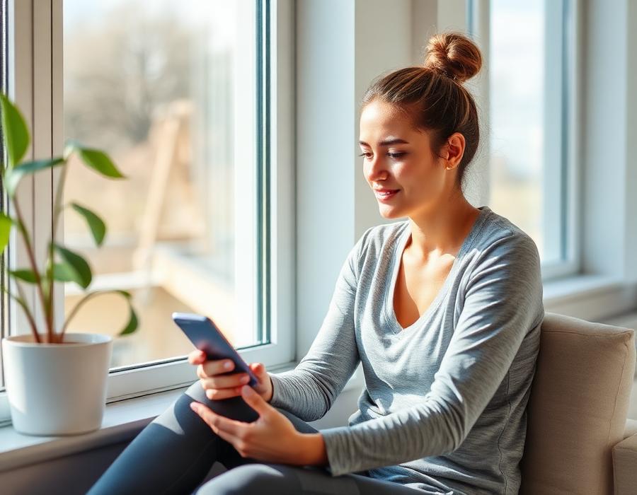 Person messaging care team on a phone